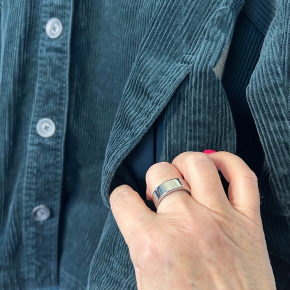 Matty M Women's Shacket Corduroy Button-Up Pockets Dark Hunter Green Size Small - Picture 5 of 10